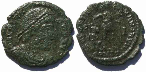 Valens 19mm 2.4 grams Arelate Mint 336-337AD Christogram