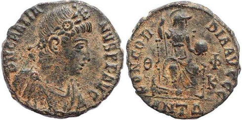 Ancient Roman coin of the Emperor Gratian - CONCORDIA AVGGG - Antioch Mint