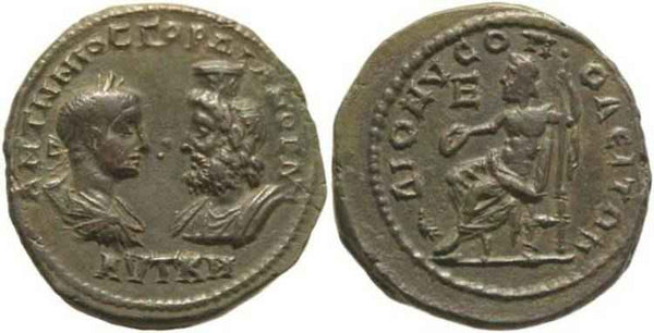 Superb Roman Provincial coin of Gordian III & Serapis - Dionisopolis