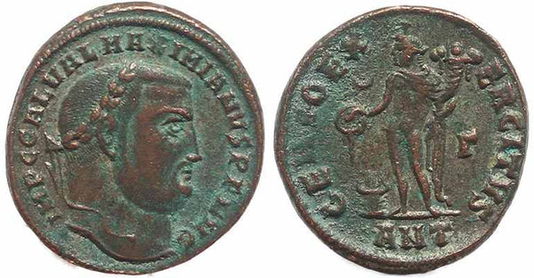 Roman coin of Galerius Ae follis - GENIO EXERCITVS - Antioch