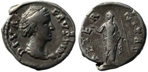 Faustina Senior silver denarius 138-141AD - AETERNITAS