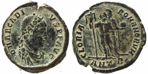 Roman coin of Arcadius Ae2 - GLORIA ROMANORVM - Antioch Mint
