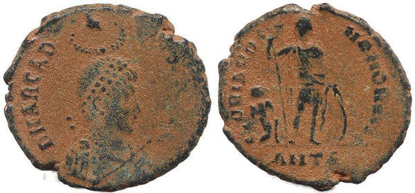 Roman coin of Arcadius Ae2 - GLORIA ROMANORVM - Antioch Mint