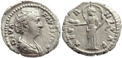 Faustina I AR silver denarius - AETERNITAS