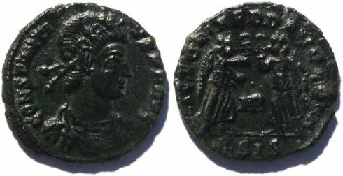 VF+ Constantius II 337-361AD, two victories, Siscia Mint