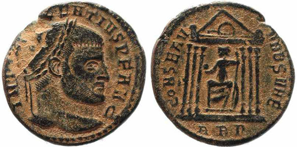 Roman coin of Maxentius AE large follis - CONSERV VRB SVAE - Rome