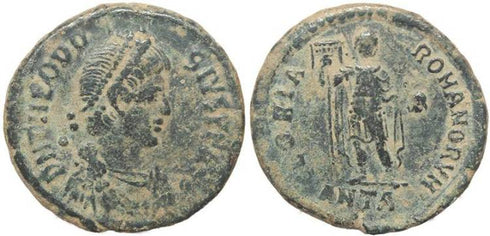 Ancient Roman coin of Theodosius I - GLORIA ROMANORVM - Antioch