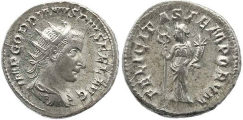 Roman Empire Gordian III AR double denarius