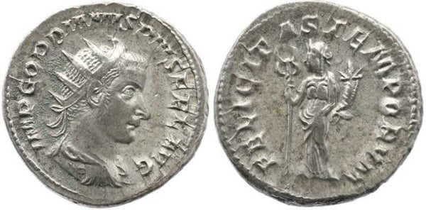 Roman Empire Gordian III AR double denarius