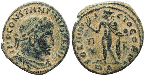 Roman coin of Constantine I - SOLI INVICTO COMITI - Rome
