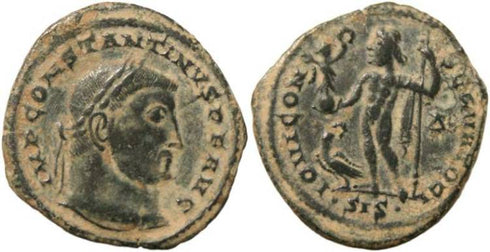 Constantine I AE Follis 315-316AD - IOVI CONSERVATORI