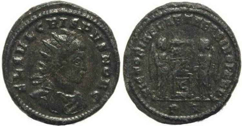 Ancient Roman coin of Crispus - VICTORIAE LAETAE PRINC PERP - Ticinum