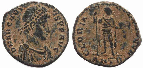 Roman coin of Arcadius Ae2 - GLORIA ROMANORVM - Antioch Mint
