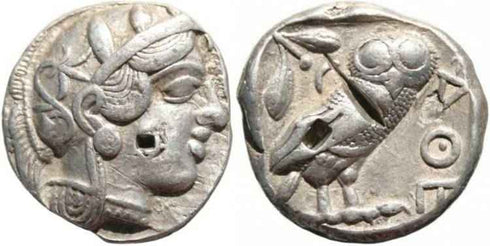 Athenian silver tetradrachm circa 449-431BC