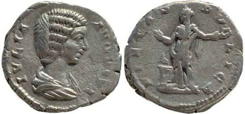 Julia Domna AR silver denarius - PIETAS PVBLICA