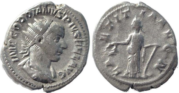 Gordian III 238-244AD silver antoninianus - LAETITIA AVG N