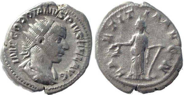 Gordian III 238-244AD silver antoninianus - LAETITIA AVG N