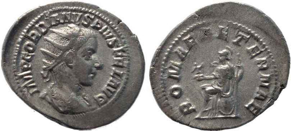Ancient Roman silver coin of Gordian III 238-244AD - ROMAE AETERNAE