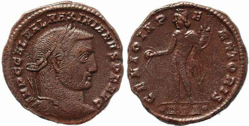 Roman coin of Galerius Ae follis - GENIO IMPERATORIS - Heraclea
