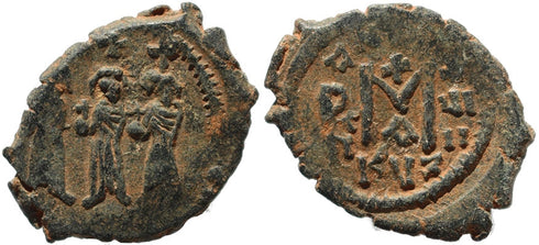 Byzantine coin of Heraclius 610-641 AD AE Follis - Cyzicus - Beautifully detailed