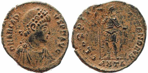 Roman coin of Arcadius Ae2 - GLORIA ROMANORVM - Antioch Mint