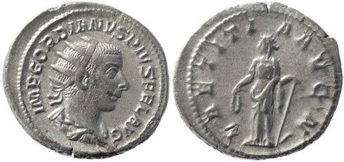 Gordian III 238-244AD silver antoninianus - LAETITIA AVG N - 5.27 grams