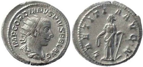 Gordian III 238-244AD silver antoninianus - LAETITIA AVG N - 5.27 grams