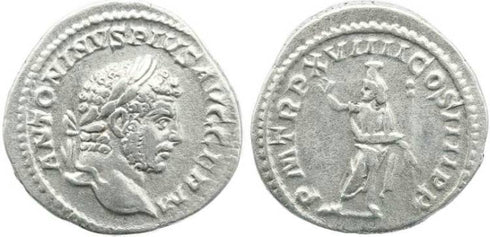 Roman Empire - Caracalla 211–217AD AR denarius.