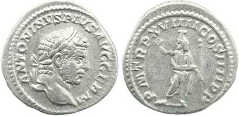 Roman Empire - Caracalla 211–217AD AR denarius.