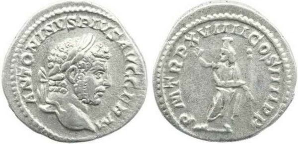 Roman Empire - Caracalla 211–217AD AR denarius.