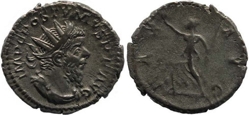Postumus silvered antoninianus - PAX AVG