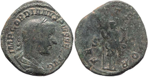 Gordian III AE Sestertius - FELICIT TEMPOR, S-C - RIC 328a, Cohen 73