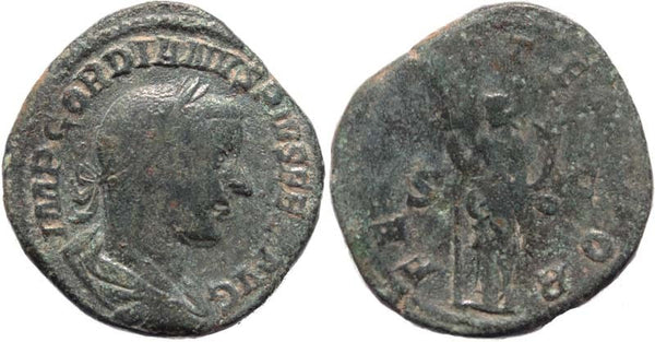 Gordian III AE Sestertius - FELICIT TEMPOR, S-C - RIC 328a, Cohen 73