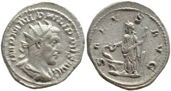 Roman coin of Philip I AR silver antoninianus - SALVS AVG