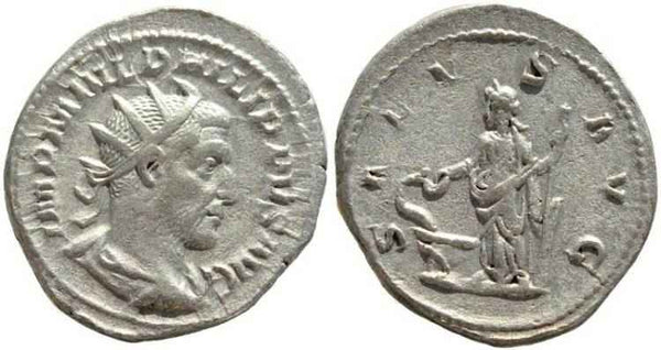 Roman coin of Philip I AR silver antoninianus - SALVS AVG