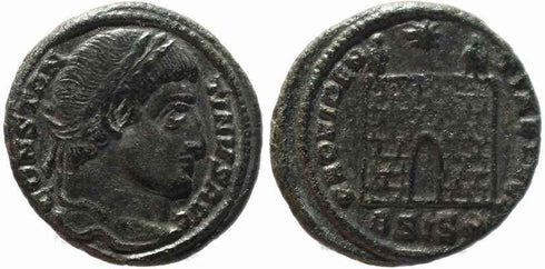 Roman coin of Constantine I Ae follis - PROVIDENTIAE AVGG - Siscia
