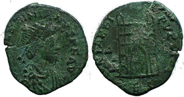 Valentinian II campgate Thessalonica mint