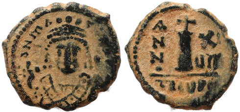 Byzantine coin of Maurice Tiberius AE Decanummium - Antioch - Year 17