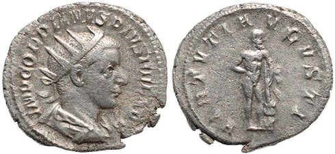 Ancient Roman coin of Gordian III - Hercules