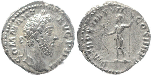 Roman coin of Commodus AR silver denarius - PM TR P X IMP VII COS IIII P P