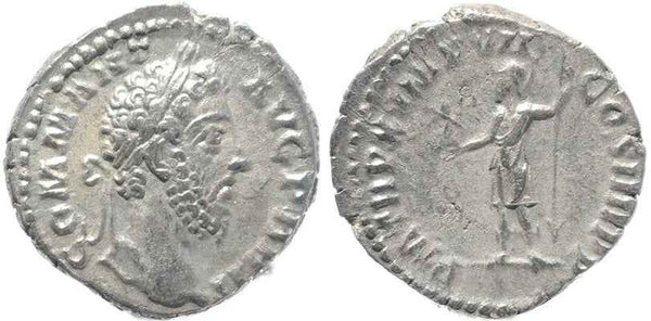 Roman coin of Commodus AR silver denarius - PM TR P X IMP VII COS IIII P P