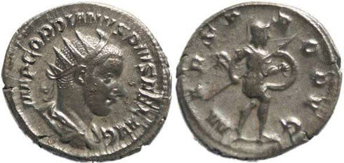 Gordian III 238-244AD Antoninianus - Mars advancing