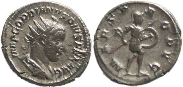 Gordian III 238-244AD Antoninianus - Mars advancing