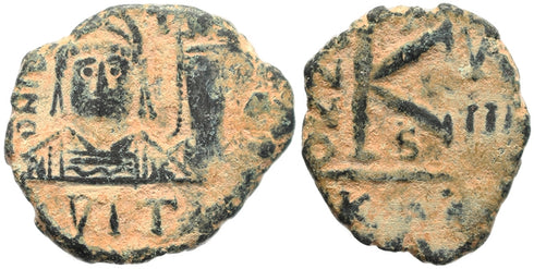 RARE Ancient Byzantine coin of Justin II and Sophia - Carthage Mint