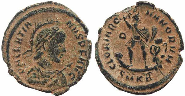 Roman coin of Gratian Ae2 - GLORIA ROMANORVM - Cyzicus