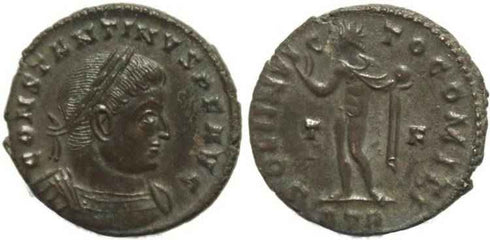 Ancient Roman coin of Constantine I - SOLI INVICTO COMITI - Treveri Mint