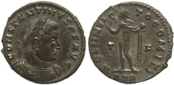 Ancient Roman coin of Constantine I - SOLI INVICTO COMITI - Treveri Mint