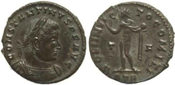 Ancient Roman coin of Constantine I - SOLI INVICTO COMITI - Treveri Mint