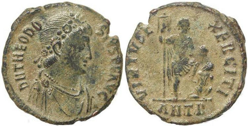 Roman coin of Theodosius I - VIRTVS EXERCITI - Antioch Mint