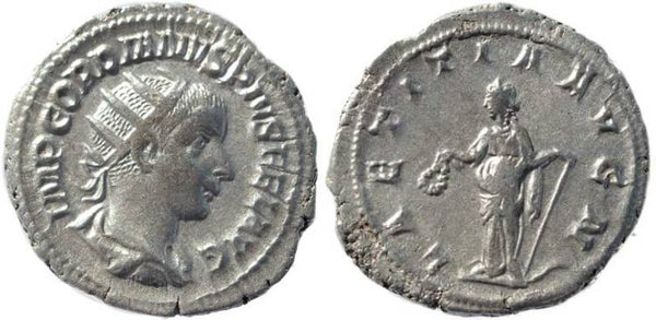Gordian III 238-244AD silver antoninianus - LAETITIA AVG N